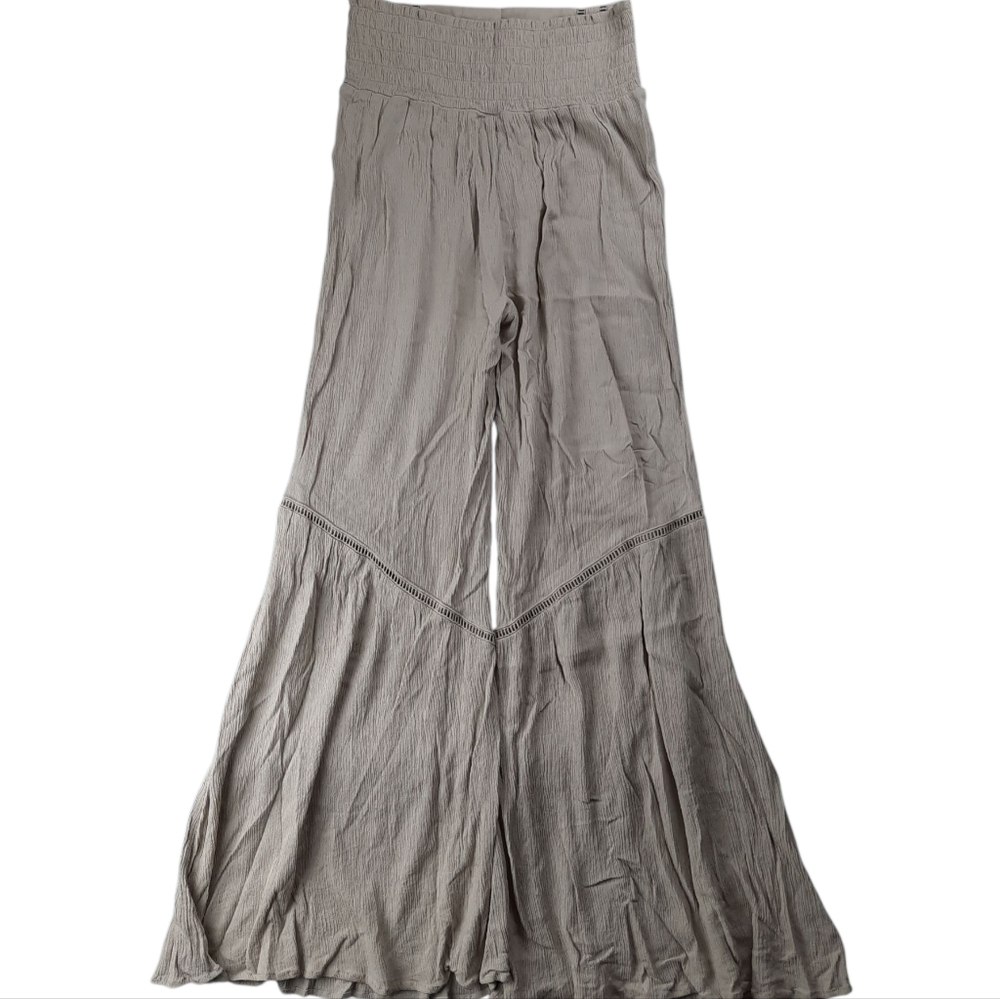 Sincerely Jules Crinkle Ruffle Bell Wide Leg High Rise Pants SZ S - Picture 11 of 13